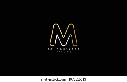 MN M AND N Abstract initial monogram letter alphabet logo design