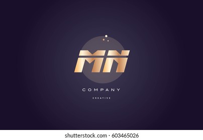 mn m n  gold yellow golden metal metallic bold luxury product modern creative gradient alphabet company logo design vector icon template