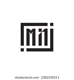 MN minimalist geometric symbol logo in high quality professional design that will print well across any print media