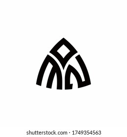 MN monogram logo with modern triangle style design template isolated on white background