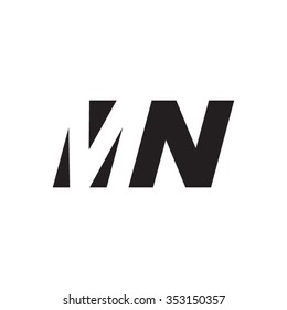 MN negative space letter logo