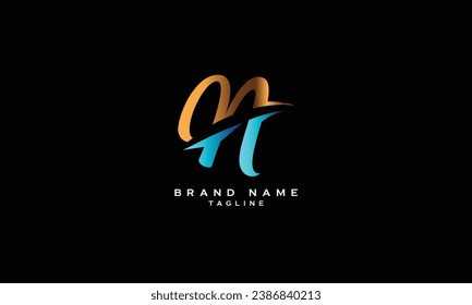 MN, NM, Resumen diseño del logotipo del logotipo de la letra monográfica inicial
