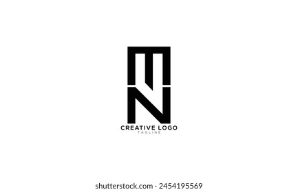 MN NM Abstract initial monogram letter alphabet logo design