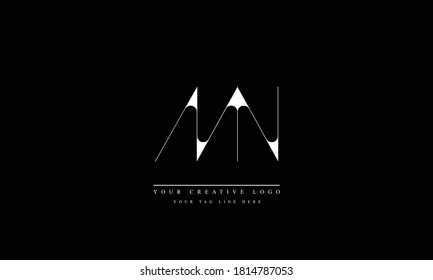 MN NM abstract vector logo monogram template