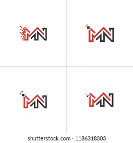 MN NM Letter Base Vector Logo Design