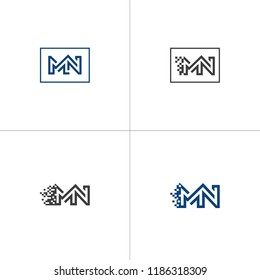 MN NM Letter Base Vector Logo Design