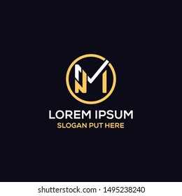 MN Or NM Letter logo design template vector