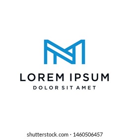 MN NM Logo Monogram Icon Vector Template