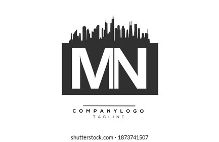 MN real estate Icon monogram letter text alphabet logo design