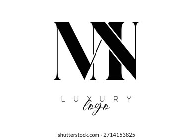 MN Serif Letter Monogram Typography Logo for Elegant Premium Branding Identity