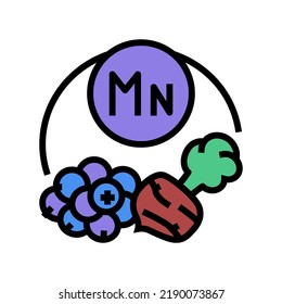 mn vitamin color icon vector. mn vitamin sign. isolated symbol illustration
