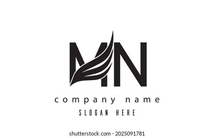 Auriculares MN logotipo Vector