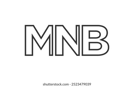 Plantilla de diseño de logotipo MNB con texto fuerte y moderno en negrita. Logotipo de Vector inicial basado en tipografía simple y mínima. Identidad de empresa de moda ideal para la presencia de la marca de las empresas.