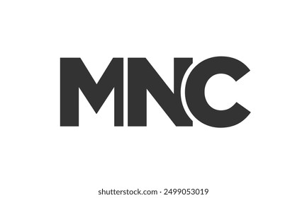 MNC-Logo-Design-Vorlage mit starkem und modernem Fettdruck. Ursprünglicher Vektor-Logotyp mit einfacher und minimaler Typografie. Trendy Unternehmensidentität ideal für Unternehmen Markenpräsenz.