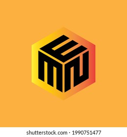 MNE letter logo design with background in illustrator, vector logo modern alphabet font overlap style. calligraphy designs for logo, Poster, Invitation, etc.	