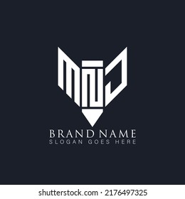 MNJ Diseño unico de logotipo de letras vectoriales planas planas abstractas únicas.