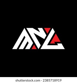 MNL triangle letter logo design with triangle shape. MNL triangle logo design monogram. MNL triangle vector logo template with red color. MNL triangular logo Simple, Elegant, and Luxurious design.