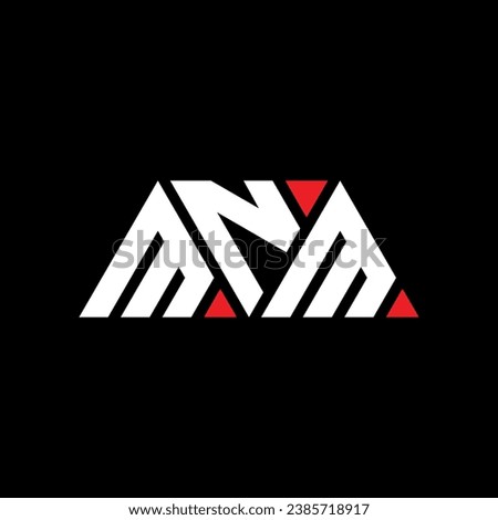 MNM triangle letter logo design with triangle shape. MNM triangle logo design monogram. MNM triangle vector logo template with red color. MNM triangular logo Simple, Elegant, and Luxurious design.