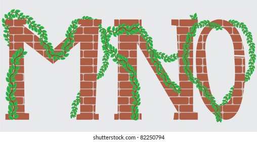 MNO letters vector design