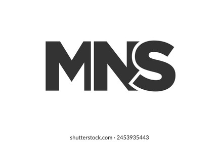 MNS logo design template with strong and modern bold text. Initial based vector logotype featuring simple and minimal typography. Trendy company identity ideal for businesses brand presence.