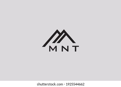 MNT ; mountain logo design concept for hiking, explore and travel with bold, simple and unique styles