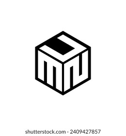 MNU letter logo design with black background in illustrator, vector logo modern alphabet font overlap style. calligraphy designs for logo, Poster, Invitation, etc.	