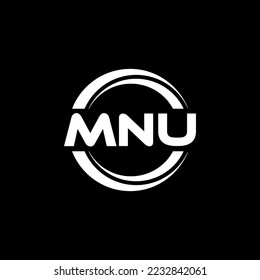 MNU letter logo design in illustration. Vector logo, calligraphy designs for logo, Poster, Invitation, etc.