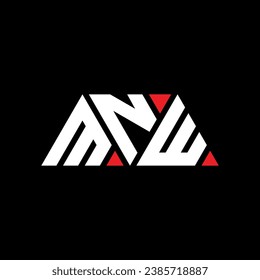 Diseño del logotipo de la letra triangular MNW con forma triangular. Monograma de diseño del logotipo del triángulo MNW. Plantilla de logotipo vectorial triangular MNW con color rojo. Logo triangular de MNW Diseño sencillo, elegante y lujoso.