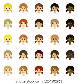 mny girls head on white background 