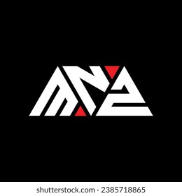 MNZ triangle letter logo design with triangle shape. MNZ triangle logo design monogram. MNZ triangle vector logo template with red color. MNZ triangular logo Simple, Elegant, and Luxurious design.
