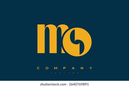 MO Abstract Geometric Logo Design. Modern and elegant logo design with simplistic typography elements, showcasing branding excellence.