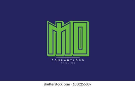 MO abstract initials monogram letter text alphabet logo design