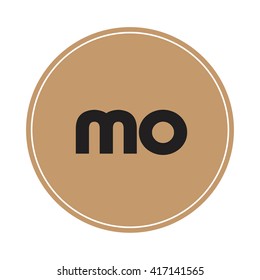 mo brown letters ,abstract background logo, design identity in circle, alphabet letter