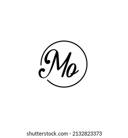 MO concepto femenino concepto logotipo inicial mejor para la belleza y la moda