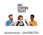 Mo coffee talks man mustache conversation gathering