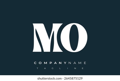 MO Creative Abstract Typography Logo Design. Elegant logo combining bold typography and creative shapes, ideal for branding and identity solutions.