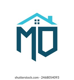 MO House Logo Design Template. Letter MO Logo for Real Estate, Construction or any House Related Business