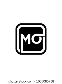 MO initial box letter logo template vector