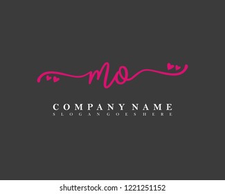 MO Initial handwriting logo vector