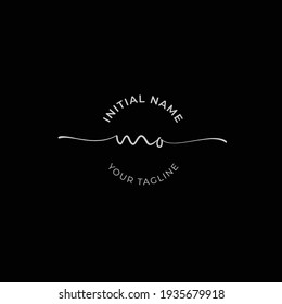 mo Initial handwriting signature logo vector. Hand lettering for designs