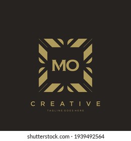 MO Initial Brief Luxus-Ornament Monogramm Logo Vorlage Vektor.