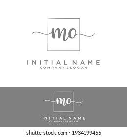 MO Initial letters, handwriting signature logo.
