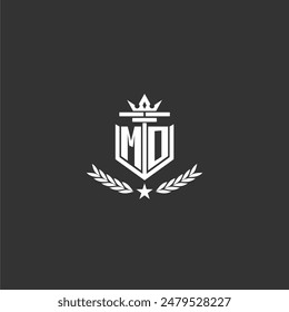 MO initial monogram brand logo design for crown vector image