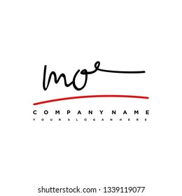 MO initial signature logo. handwriting logo template vector,
