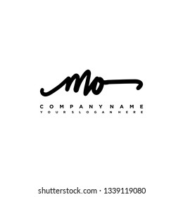 MO initial signature logo. handwriting logo template vector,