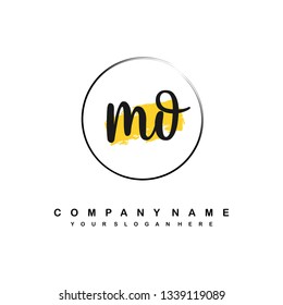 MO initial signature logo. handwriting logo template vector,