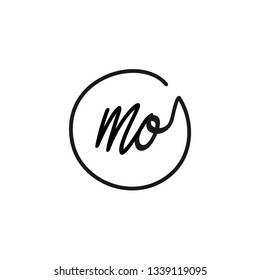 MO initial signature logo. handwriting logo template vector,