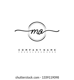 MO initial signature logo. handwriting logo template vector,