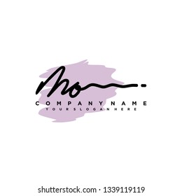MO initial signature logo. handwriting logo template vector,