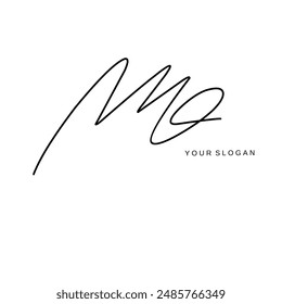 Mo Initial signature logo vector design